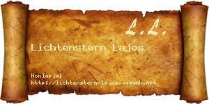 Lichtenstern Lajos névjegykártya
